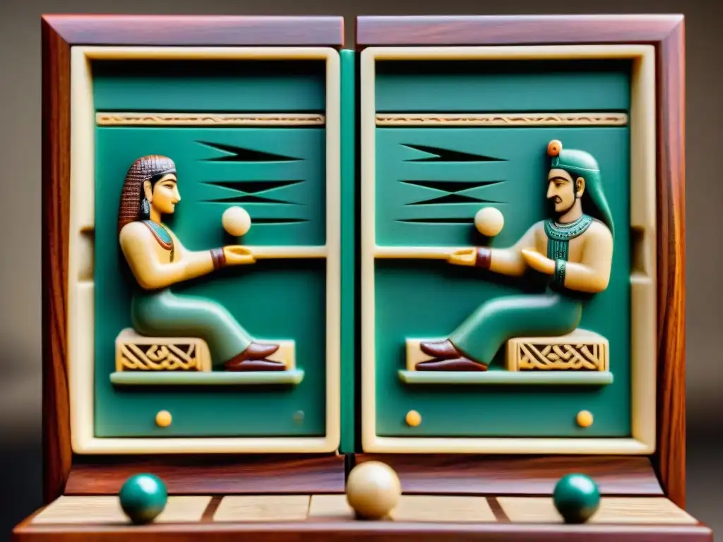 Escena histórica del backgammon en Mesopotamia con jugadores concentrados y espectadores en atuendos tradicionales