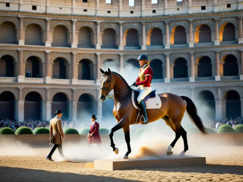 Esculturas ecuestres romanas en mármol, poder y gracia en el Coliseo