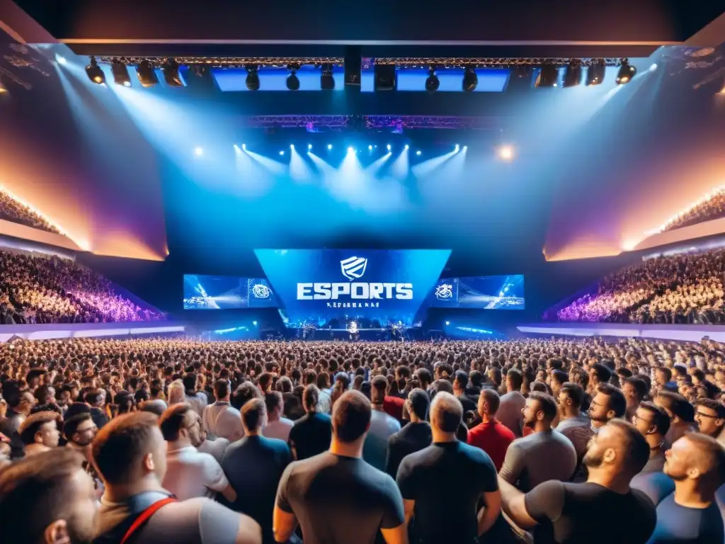 Espectacular arena de eSports en Rusia, con fans entusiastas y jugadores compitiendo en un torneo de alto nivel