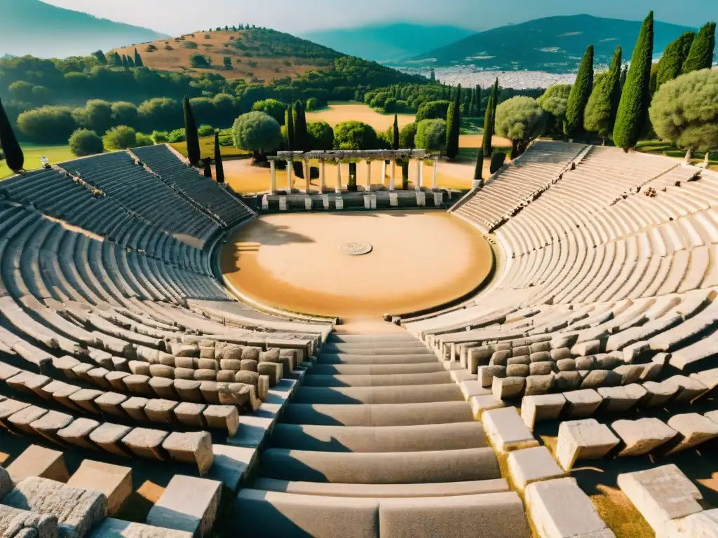 Estadio antiguo de Olimpia en Grecia, mostrando gran arquitectura de los deportes olímpicos antiguos cultura popular