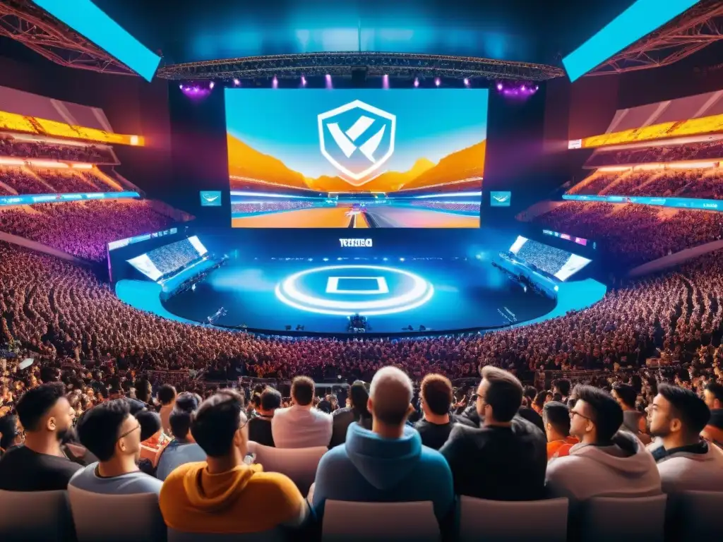 Un estadio lleno de emoción y energía durante una competencia de eSports en plataformas líderes