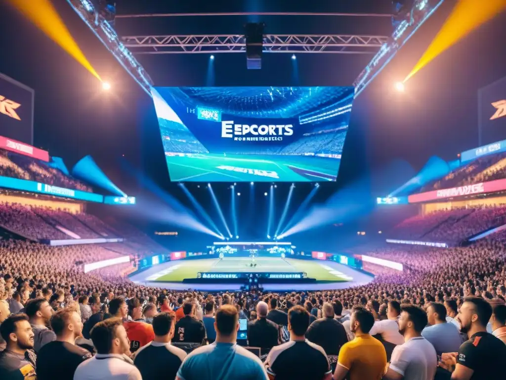 Estadio lleno de fans en un emocionante torneo de eSports