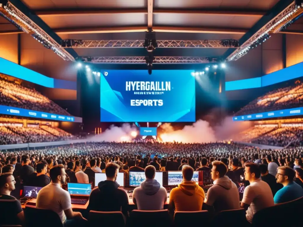 Un estadio lleno de fans entusiastas se ilumina con la emoción de los eSports