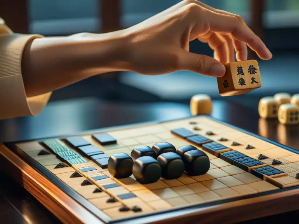 La estratégica disposición de las piezas en un tablero de shogi, refleja la intensidad y profundidad de este juego oriental