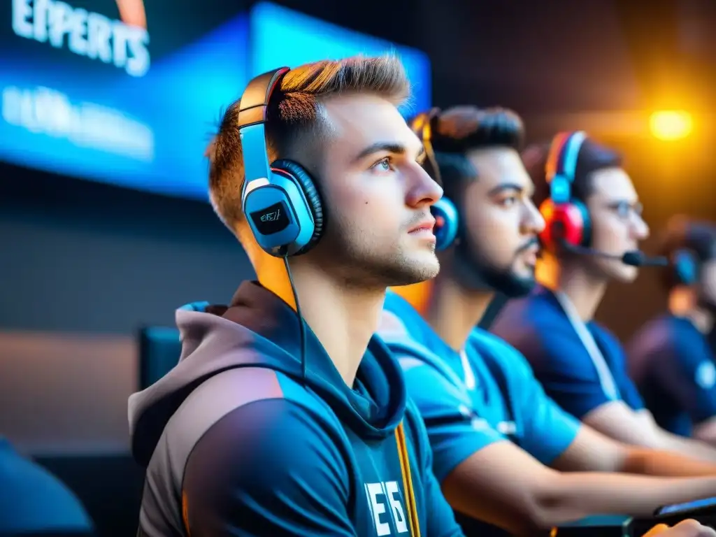 Estudiantes concentrados en competición de eSports en universidad, reflejando el impacto de eSports en educación