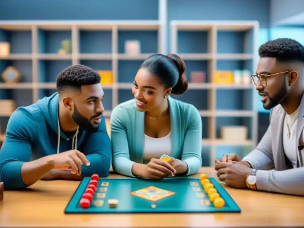 Estudiantes diversidad juegan juegos de mesa educativos cultura en aula