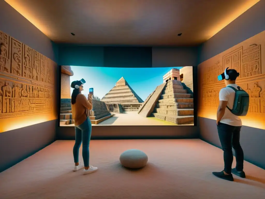 Estudiantes exploran templo maya en clase de realidad virtual