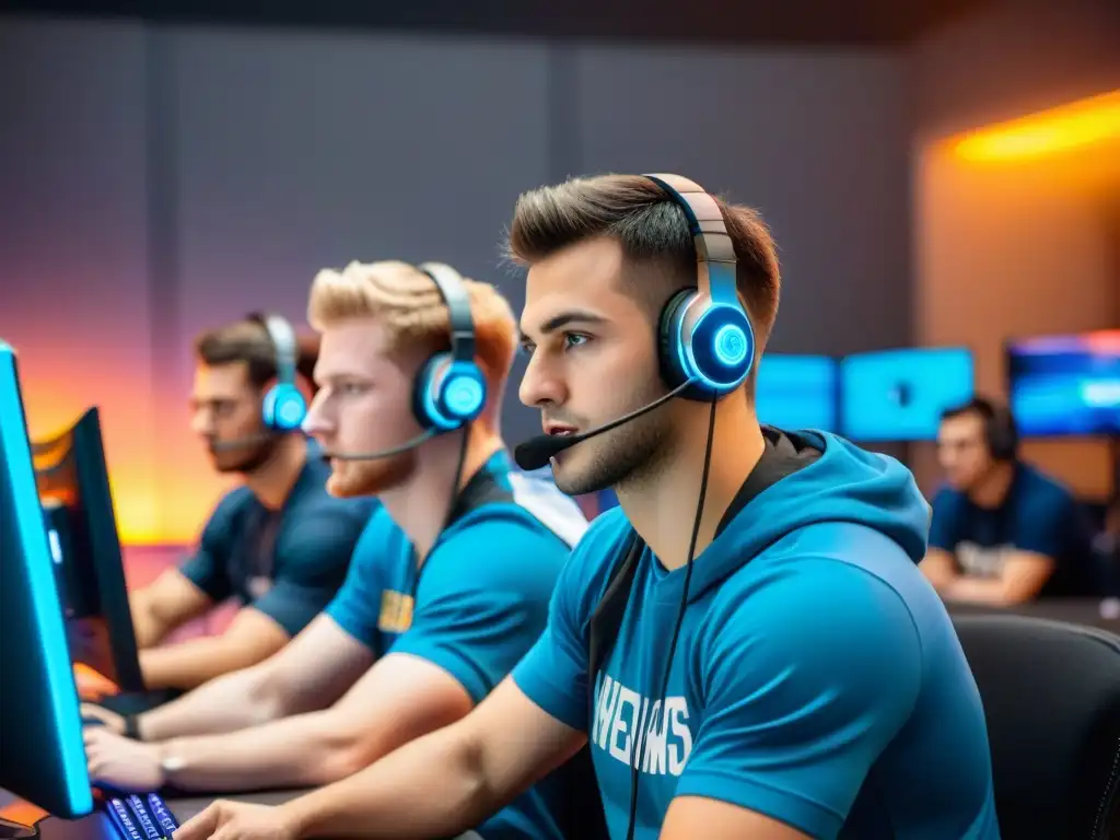 Estudiantes universitarios compiten en eSports en una arena con tecnología de punta