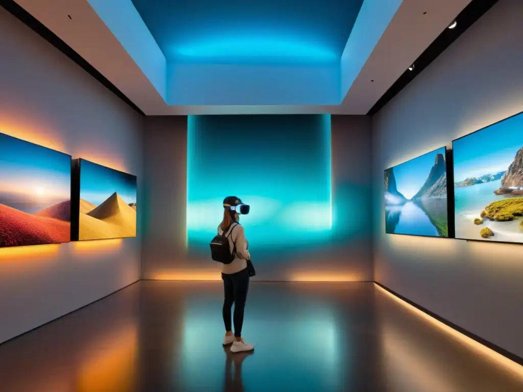 Experiencia inmersiva en galería de arte de realidad virtual en museos virtuales