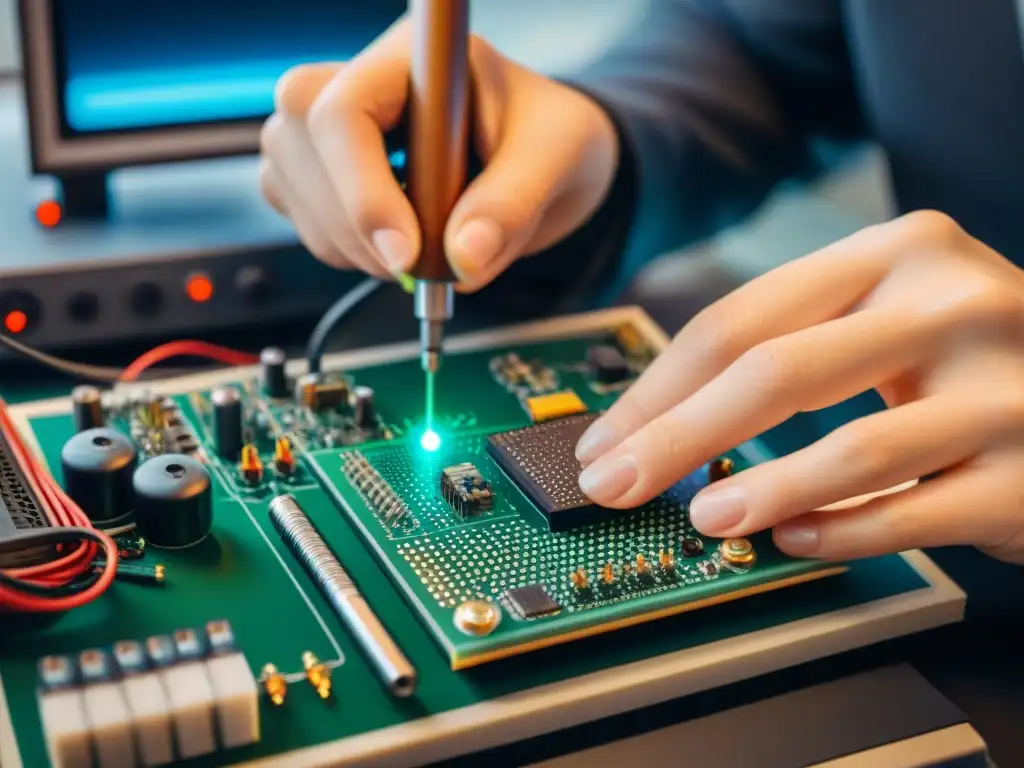 Restauración experta de consola vintage: soldadura detallada Experto restaurando consolas videojuegos vintage con precisión y dedicación