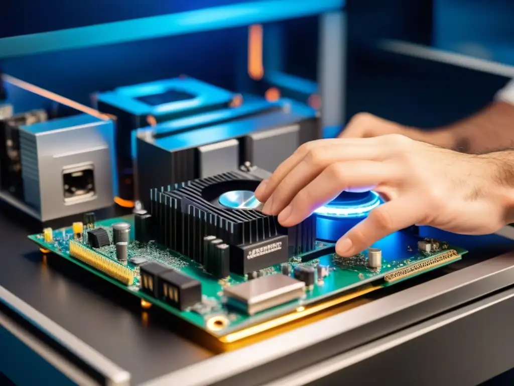 Experto montando CPU en placa base para construir PC gaming paso a paso