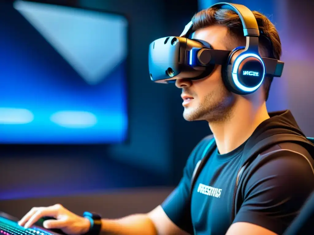 Un experto jugador de eSports inmerso en un juego de realidad virtual gracias a la tecnología 5G