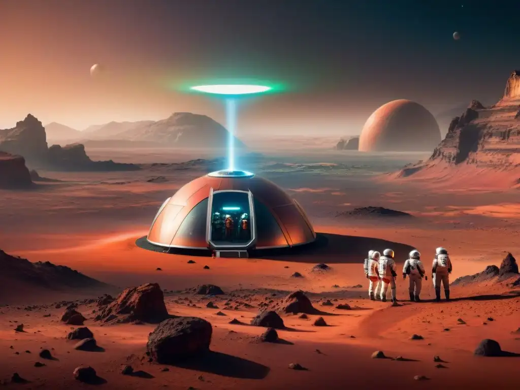 Colonos Marcianos disfrutan juego de realidad virtual en Marte Exploradores marcianos disfrutan de un juego espacial en Marte, fusionando tecnología y aventura