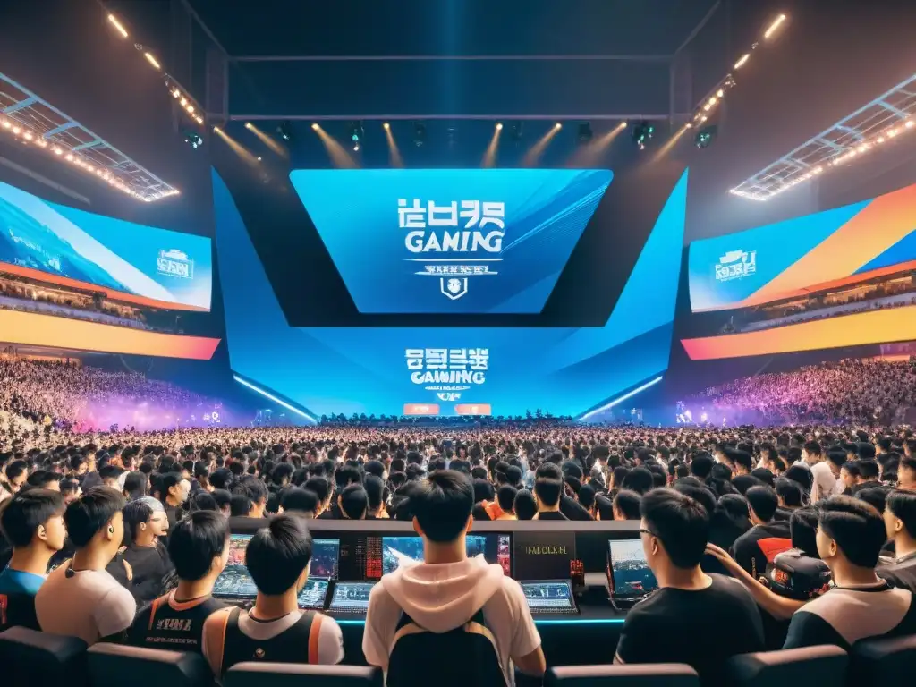 Fans emocionados viven la intensa competencia en un bullicioso estadio de eSports en Seúl, Asia