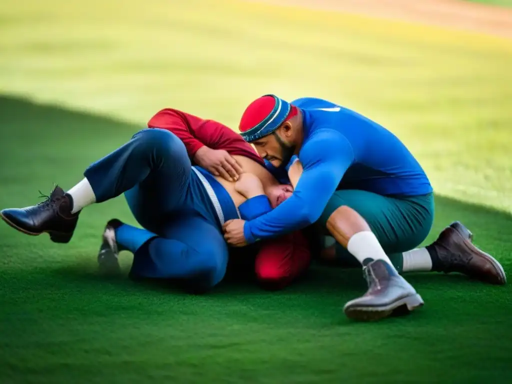 Feroz competencia de lucha en los Juegos Mundiales de Nómadas en Kyrgyzstán, reflejando la fuerza y tradición de los festivales juegos tradicionales culturas mundo