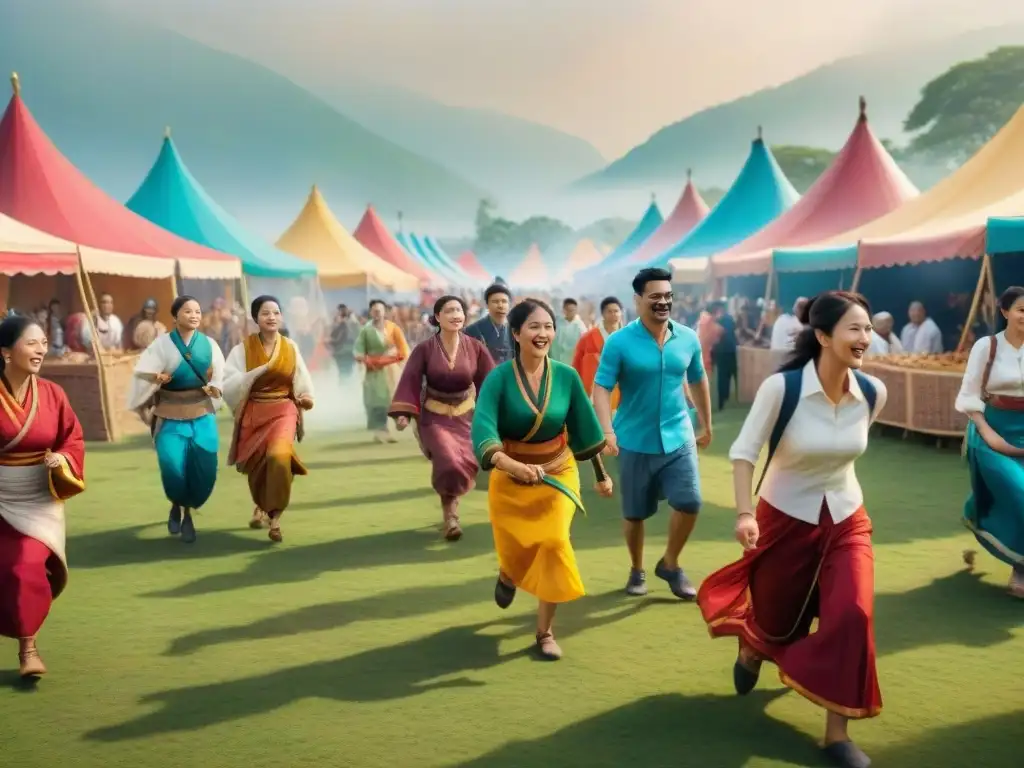 Festival de juegos tradicionales: diversión y tradición en 8k Festival de juegos tradicionales: Diversidad y alegría en una escena vibrante llena de cultura y comunidad