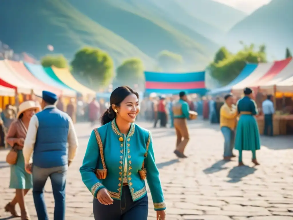 Festival de juegos tradicionales: diversión en la plaza del pueblo Festival de juegos tradicionales en la plaza llena de vida y color, niños riendo y adultos animando