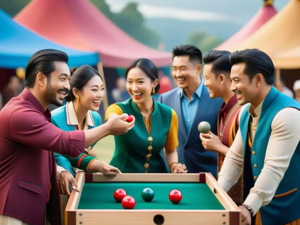 Un festival vibrante de Juegos tradicionales culturas internacionales en un ambiente de diversidad y unidad