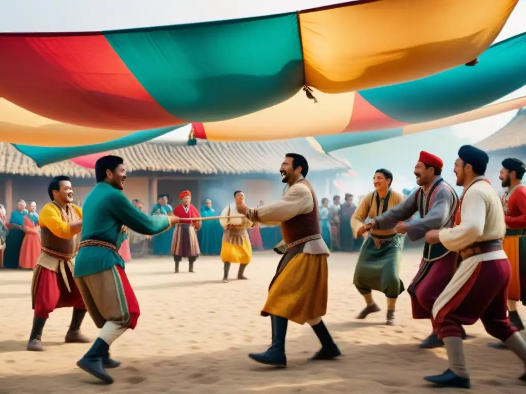 Festival de juegos tradicionales: alegría en la plaza Festivales de juegos tradicionales: Alegría y tradición en la plaza del pueblo con juegos y vestimenta típica