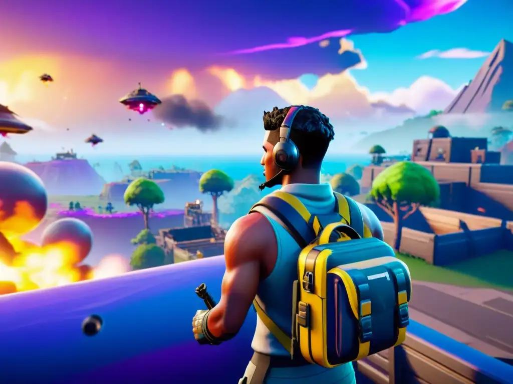 En el fragor de la batalla de Fortnite, un jugador despliega las mejores estrategias para ser campeón