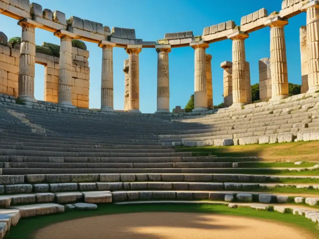 Explora la grandiosidad del estadio olímpico antiguo en Olimpia, Grecia