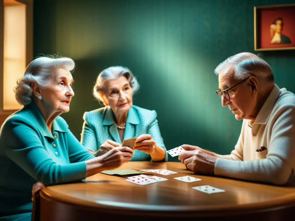 Un grupo de ancianos juega Canasta en los años 50