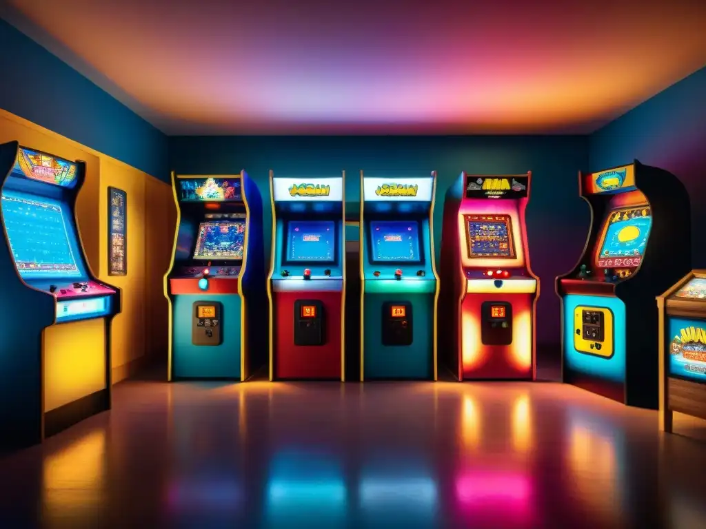 Un grupo diverso disfruta de juegos clásicos en una sala de arcade, reviviendo juegos antiguos cultura