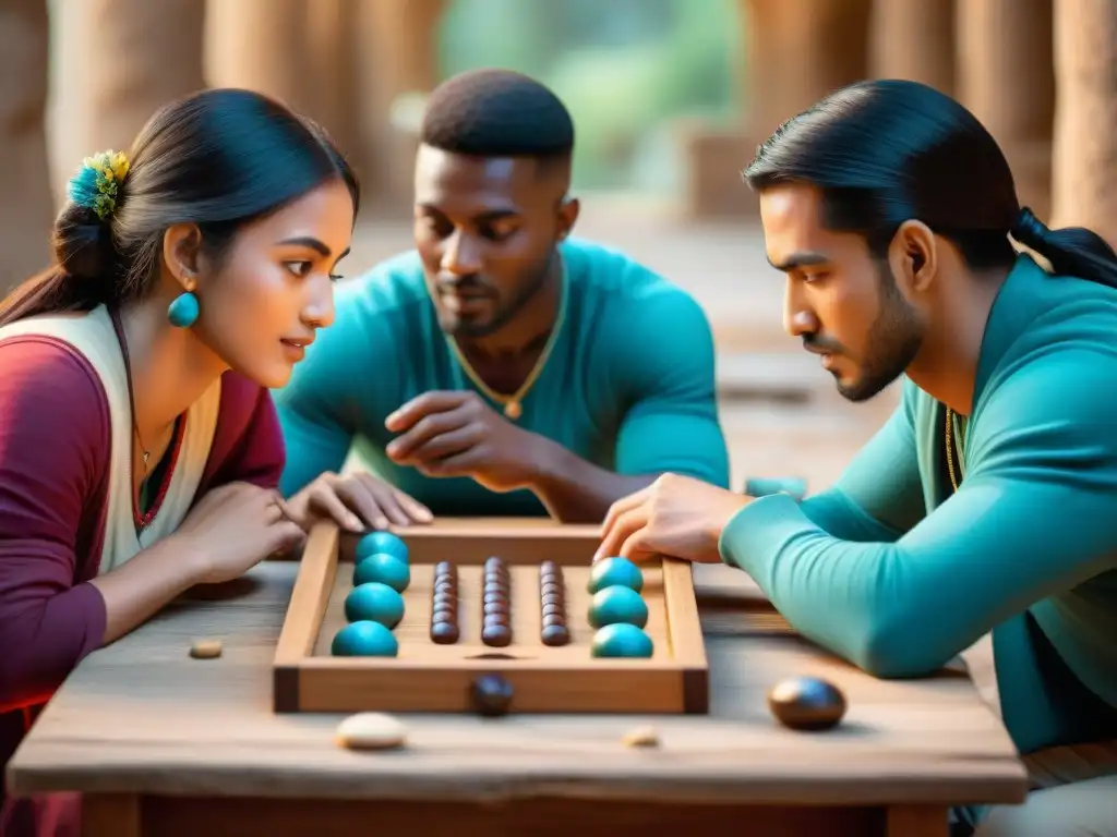 Juegos antiguos: emoción y conexión histórica Grupo de estudiantes disfrutando de juegos antiguos en la motivación, inmersos en estrategias y diversión histórica