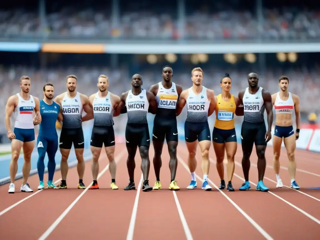 Grupo de paraatletas europeos en pista, listos para competir