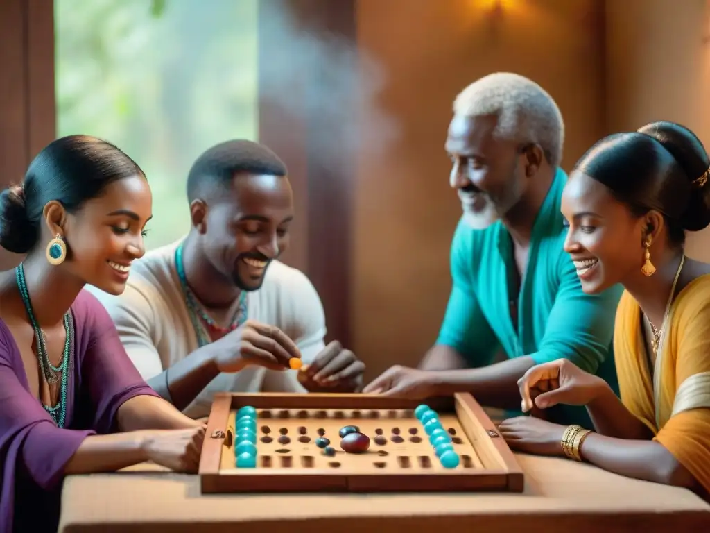 Grupo disfruta de Mancala, juego africano, en ambiente cálido y acogedor