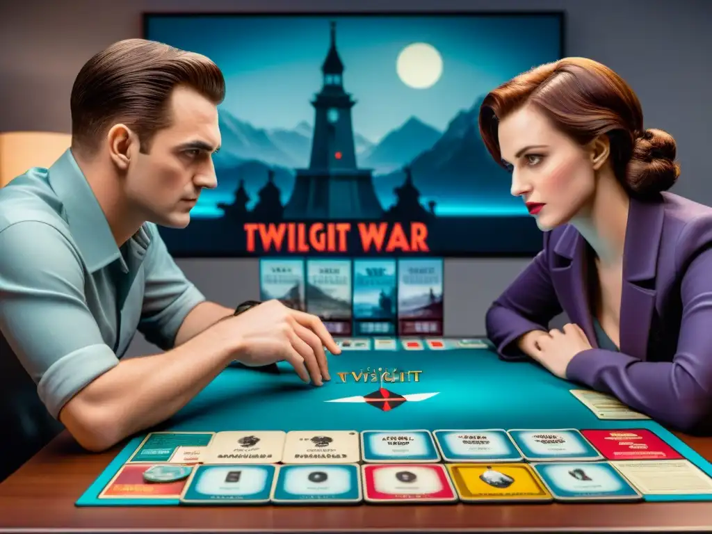 Revivir la Guerra Fría en juegos: Jugadores concentrados en Twilight Struggle, rodeados de memorabilia de la era