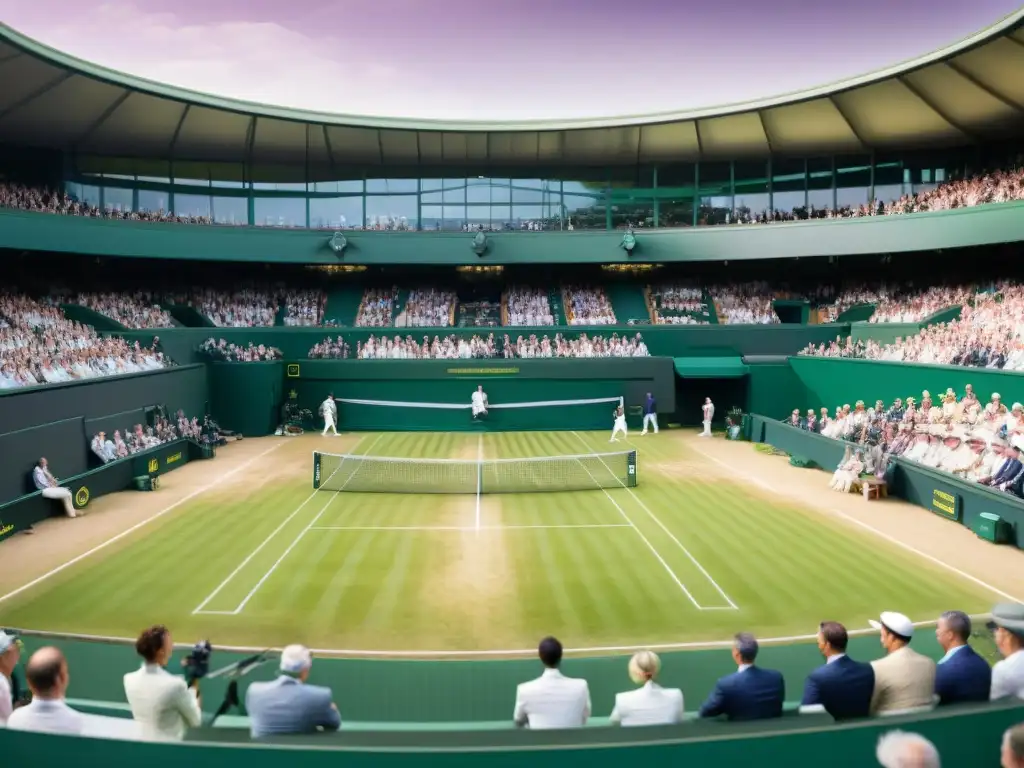 La historia y evolución de los juegos deportivos y culturas se reflejan en el icónico Centre Court de Wimbledon, lleno de emoción y tradición