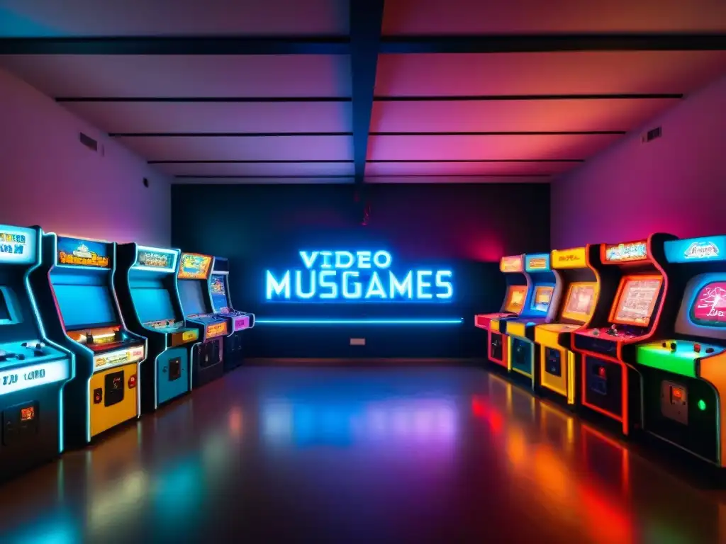 Explora la historia y evolución de los videojuegos en el Museo del Videojuego en Frisco, Texas, con máquinas arcade vintage iluminadas por neón