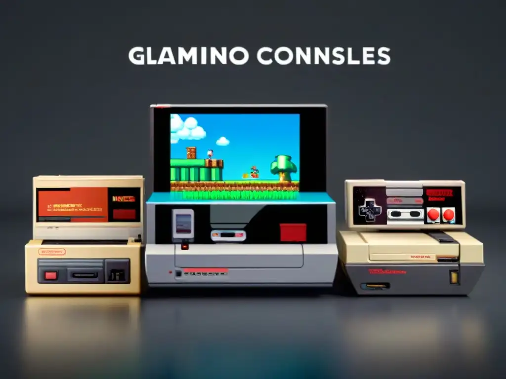 Imagen detallada de la evolución de los videojuegos Nintendo desde el NES hasta el Switch