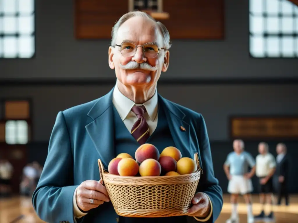 Imagen histórica de la invención del baloncesto por Dr