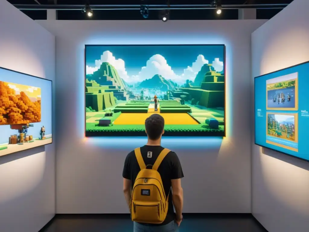 Impacto de los videojuegos en arte: Exposición de arte moderno con instalación interactiva inspirada en videojuegos