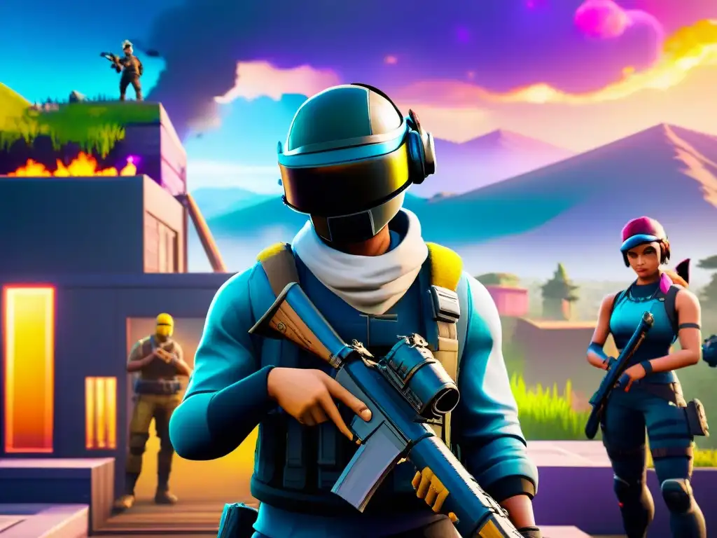 Impresionante comparativa Fortnite PUBG Battle Royale: colores vibrantes y elementos fantásticos vs