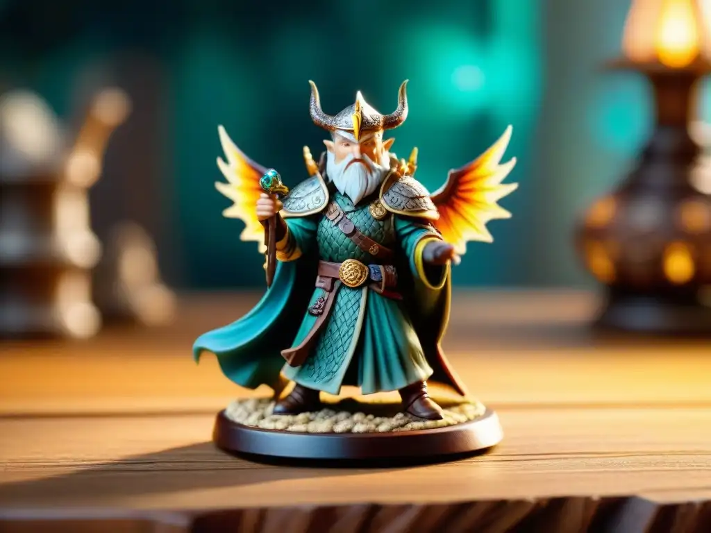 Increíble detalle de una figura de juegos de rol限定版 en una escena mágica iluminada