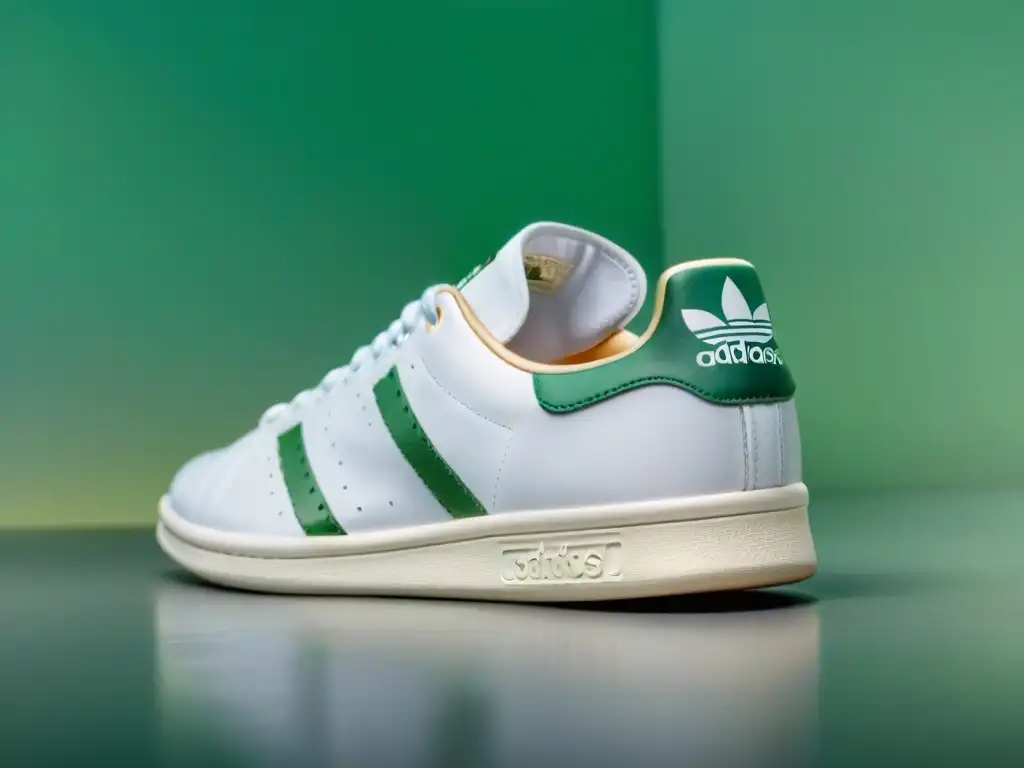 La influencia del tenis en moda: Detalle de icónicas zapatillas blancas Adidas Stan Smith