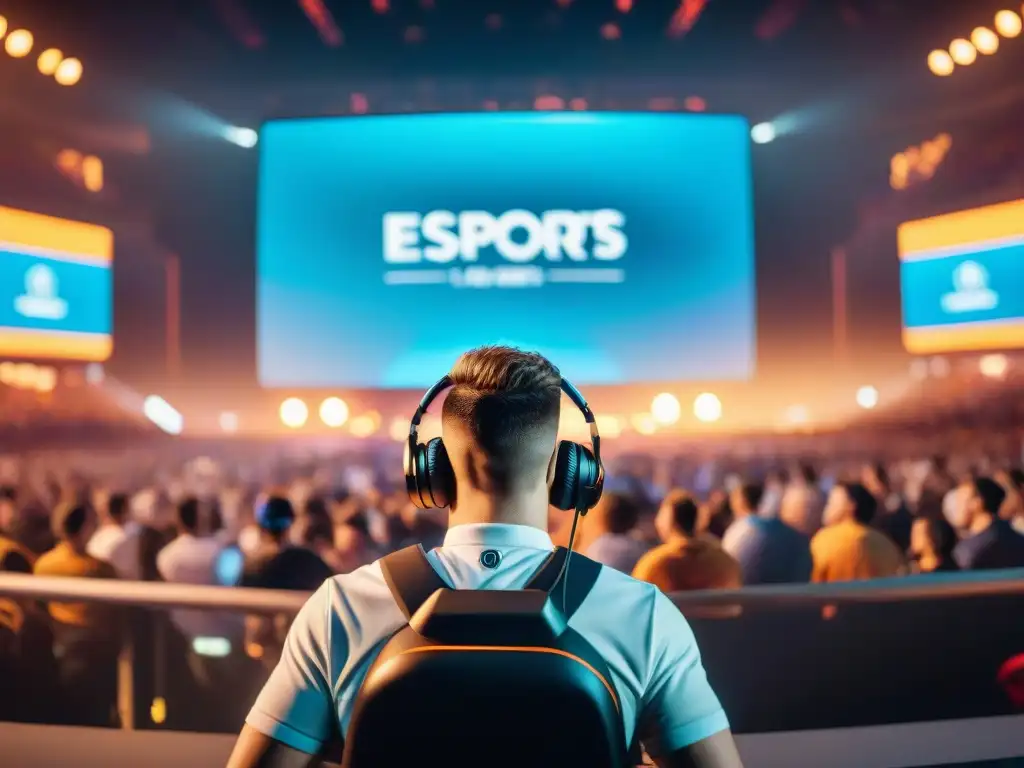 Intensa escena de eSports con un juego retirado, equipos en competencia y audiencia emocionada