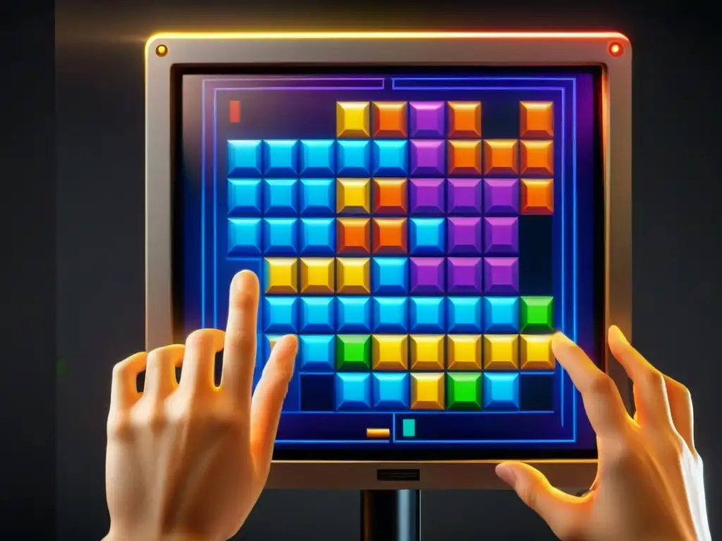 Intensa partida de Tetris en pantalla, reflejando la evolución en la digitalización de juegos clásicos