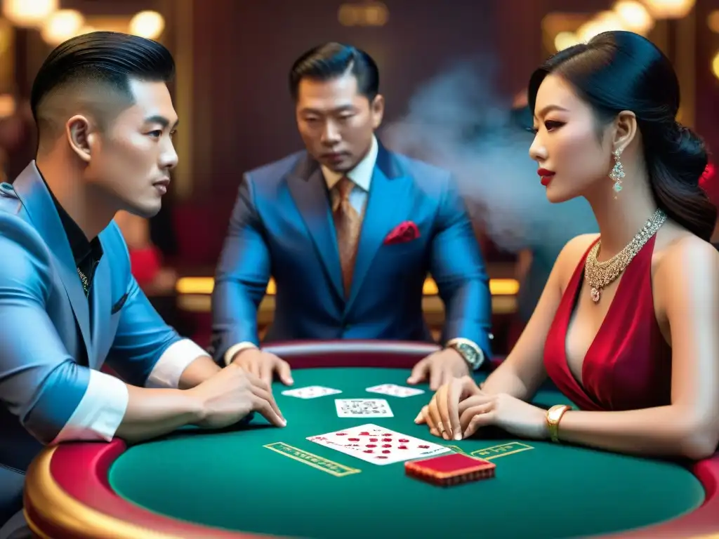 Intensas estrategias y emoción en mesa de Pai Gow en casino moderno