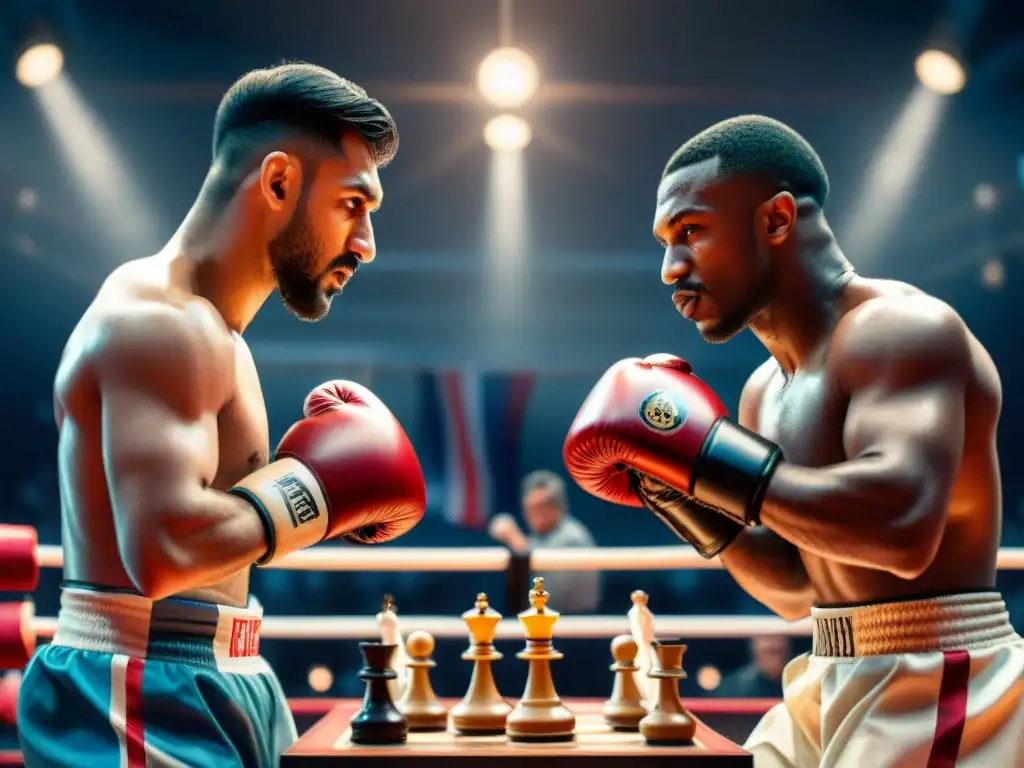 Combate intenso: Duelo de ajedrez y boxeo en Londres Intenso duelo de ajedrez y boxeo en Londres