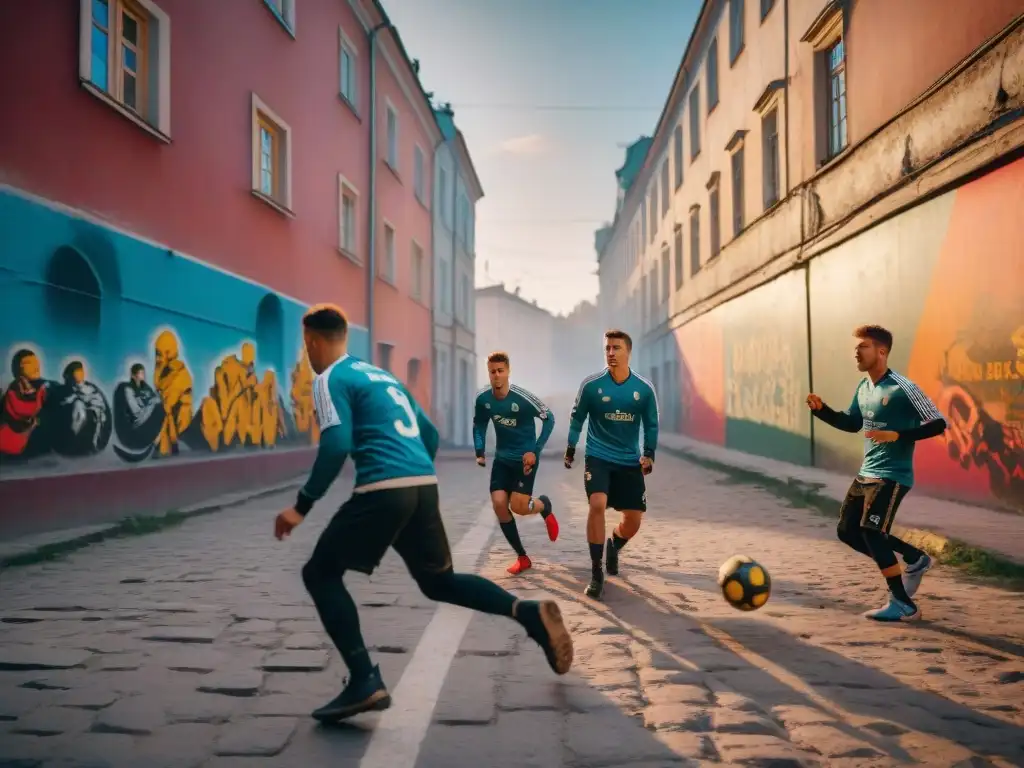 Intenso juego callejero de korobka en Rusia, reflejando el fenómeno cultural