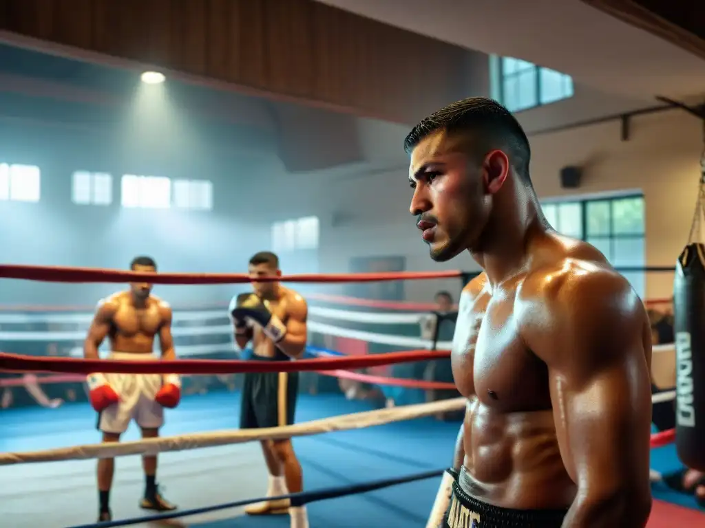 Jóvenes boxeadores entrenan con pasión en un gimnasio de boxeo latinoamericano