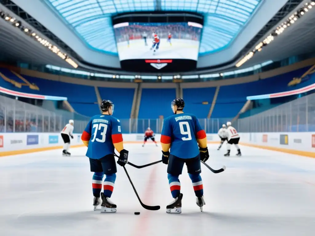 Jóvenes jugadores de hockey sobre hielo en Rusia, combinando tradición e innovación en una pista de alta tecnología