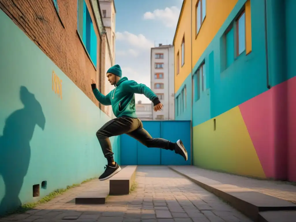 Jóvenes traceurs rusos desafían la gravedad en un callejón soviético, mostrando su destreza en el Parkour