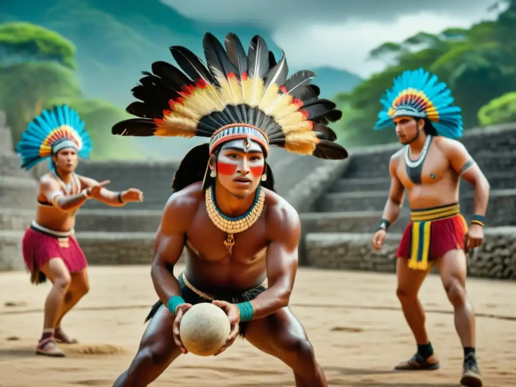 Juego ancestral de deportes autóctonos evolución historia mundial en ruinas mesoamericanas