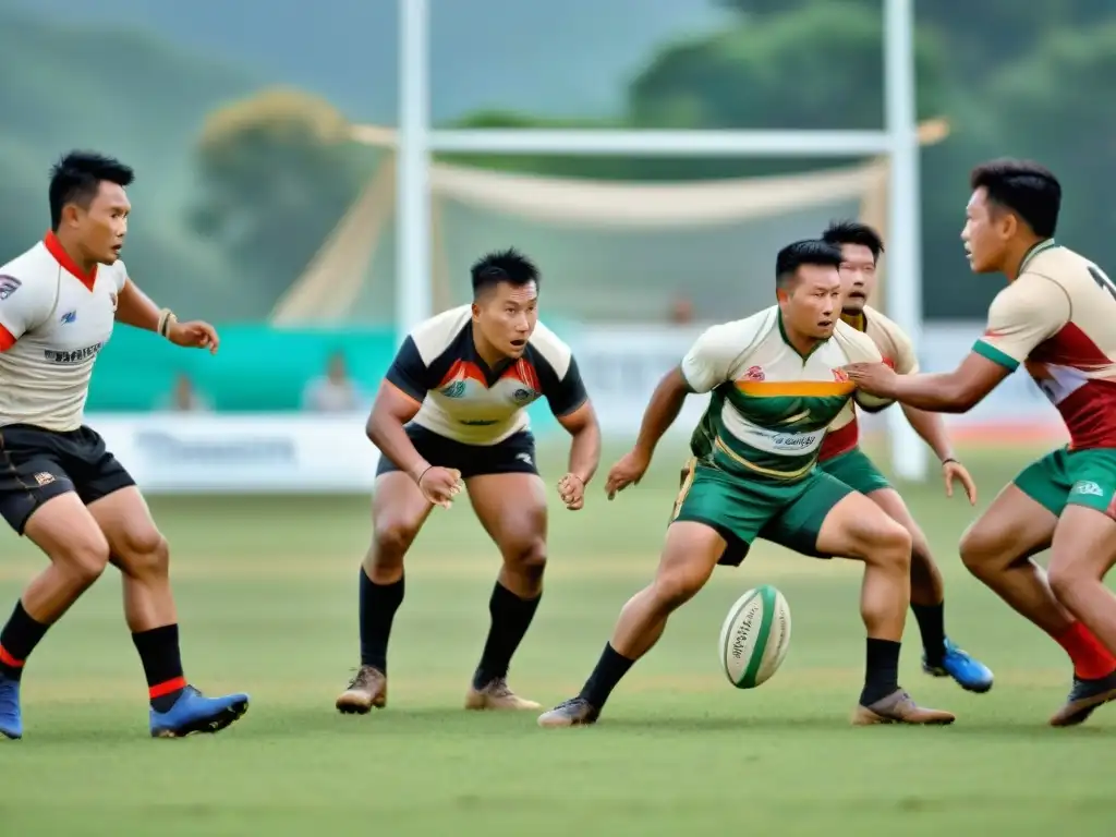 Juego intenso de Yubi Lakpi en Manipur, con jugadores en acción y colores vibrantes