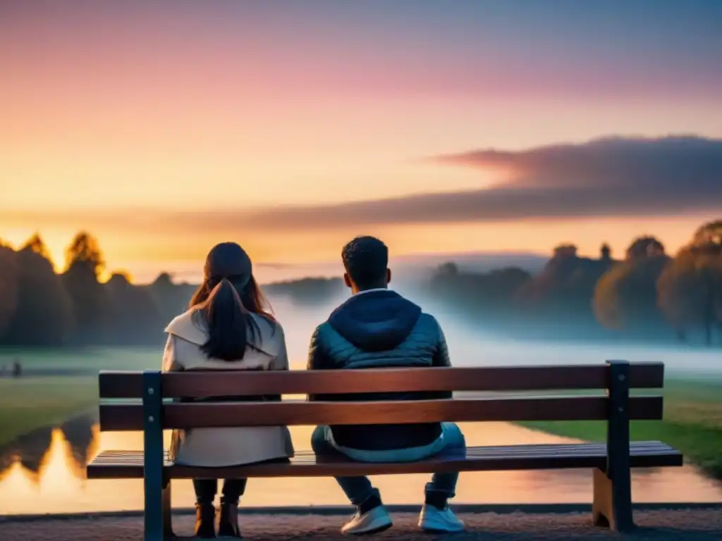 Juegos móviles para parejas a distancia: conectados por la tecnología, unidos por el amor al atardecer en el parque